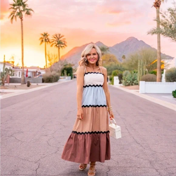 Peach Love California | Dresses | Peach Love California Maureen Multicolor  Block Maxi Dress From Shop Avara | Poshmark